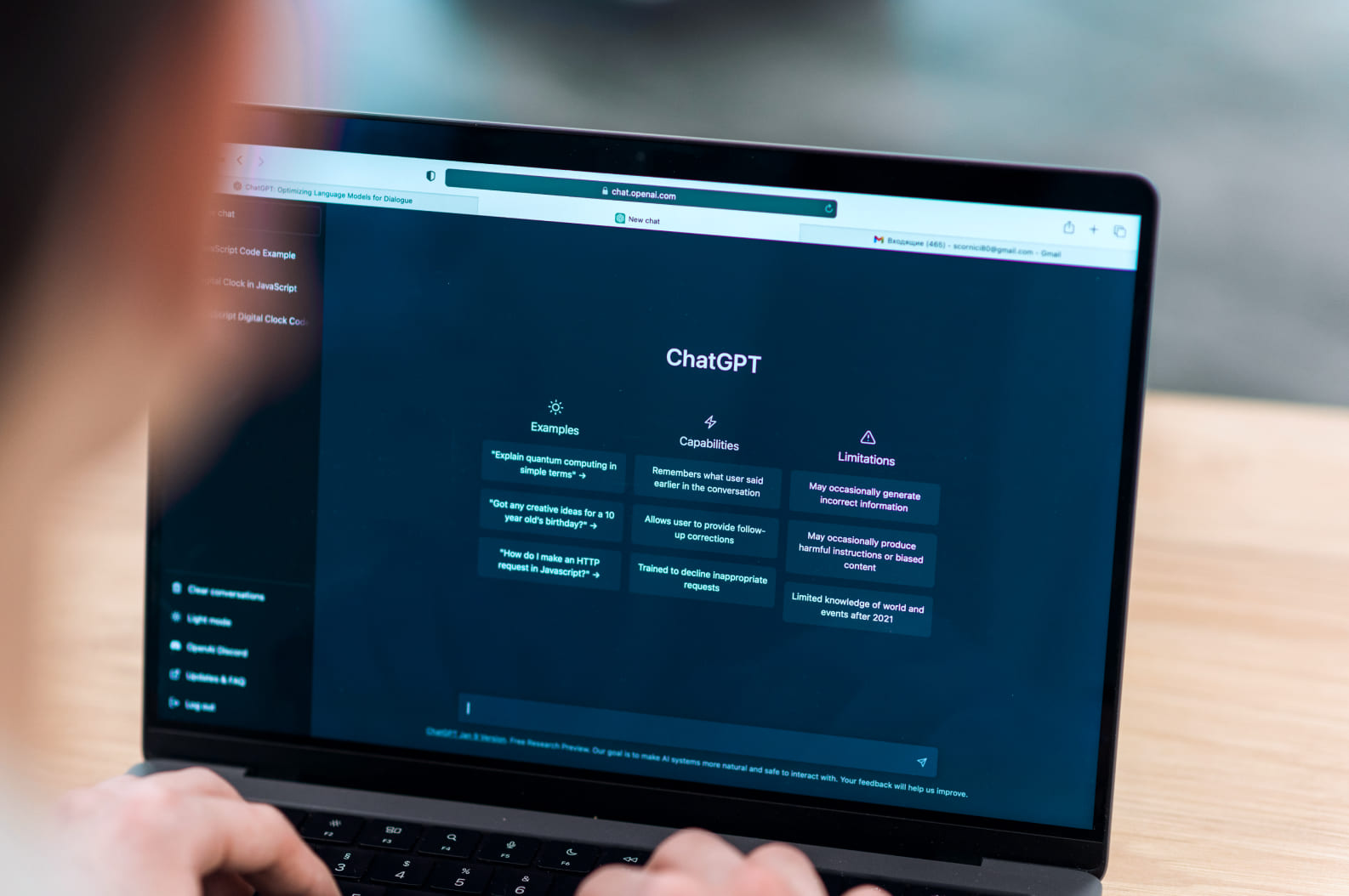opened ai chat laptop